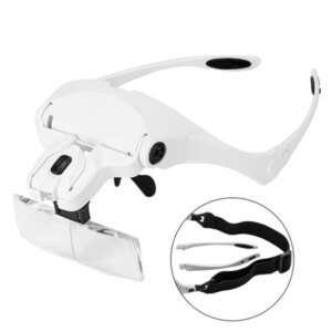 Five Sets Of Optical Lenses In The Dual-LED Headwear Magnifying Glass Style