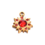 Instagram-style Sunflower Stainless Steel Pendant With Colorful Faceted Zircon Inlays