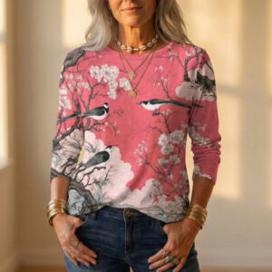 Boss-style Floral Digital-print Blouse