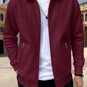New Solid-color Pocketed Zip-up Long-sleeve Jacket Coat