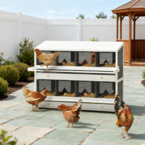 Chicken Nesting Box, 8 Compartment Wood Laying Boxes For Chicken Coop