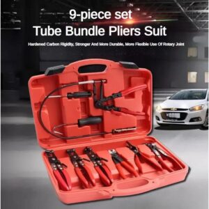 Straight Throat Type Car Water Pipe Clamp Pliers, Oil Pipe Clamps, Snap Pliers Tools, Red Set