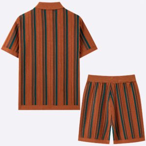 Men's Casual Short-Sleeve Knitted Two-Piece Set