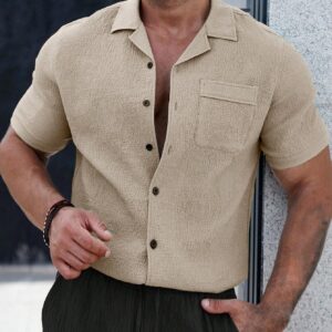 Mens Breathable Wrinkle-Resistant Versatile Semi-Formal Shirt