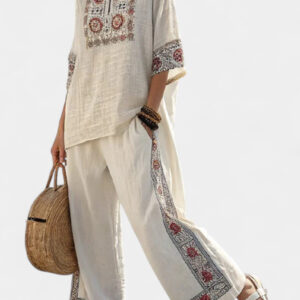 Loose Casual Womens Summer Cross-Border Fashion Beach Vacation Two-Piece Set