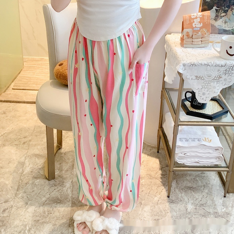 Plus-size Rayon Beach Mosquito-proof Cotton-look Pajama Pants - Image 4