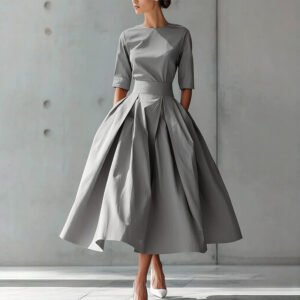 Fashionable Chic And Elegant High-Waisted Swing Dress
