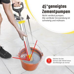 Heavy-Duty Stainless Steel Cement Caulking Gun With Pump System & 5 Nozzles - Heavy-Duty Mortar Sprayer Applicator For Grouting, /Stone/Concrete Repair, DIY & (Compatible With Cement, Plaster, Epoxy)