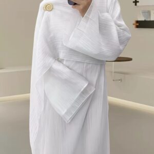 Women's Autumn Muslim Crew-Neck Pleated Long Skirt