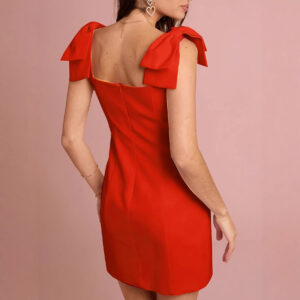 Women's Dress With Bow Tie Vest