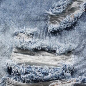 Casual Faux Two-piece Ripped Jeans