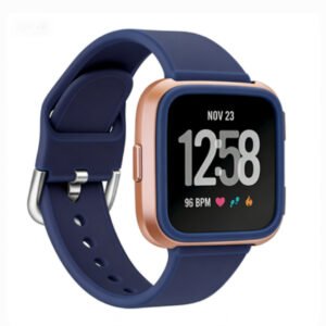Solid Color Reverse Buckle Silicone Watch Strap For Smartwatches