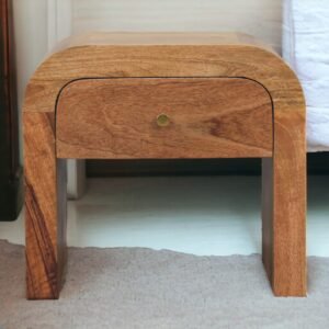 Solid Wood Darcy Bedside, 1 Drawer, Light Brown