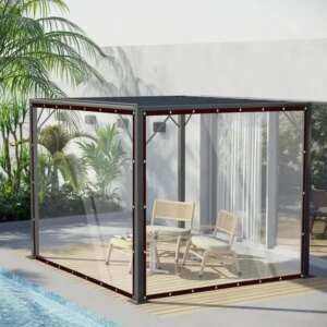 2M*4M Thick, Transparent Canopy Cloth, With A Sealing Ring, Heavy-Duty And Tear-Resistant Fabric, Suitable For Outdoor Use In Yards, Gardens, Pavilions, For Chickens, Porches, Plants, And Greenhouses