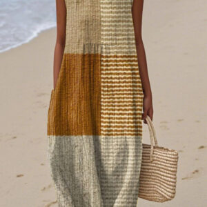 Sleeveless Casual Printed Elegant Dress For Women