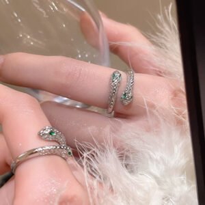 1PCS Ins Style Silver Zircon Ring For Women, Light Luxury Minimalist Design, Adjustable Open Band, Versatile Elegant Jewelry