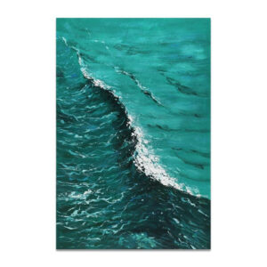 Hand Painted Modern Abstract Texture Deep Blue Sea Wave Landscape Oil Painting On Canvas Wall Art For Room Home Decoration