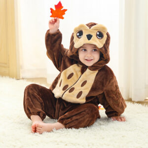 Infant And Toddler Onesie Class A Flannel Jumpsuit Animal-Shape Crawling Suit