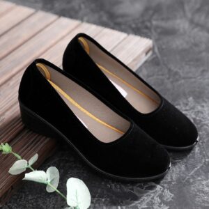 Workwear Soft-soled Black Womens Shoes