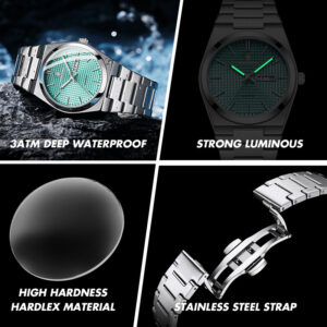 Luminous Quartz Waterproof Calendar Watch