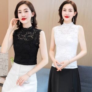 Women's Lace Hollow Sleeveless Base Layer Top