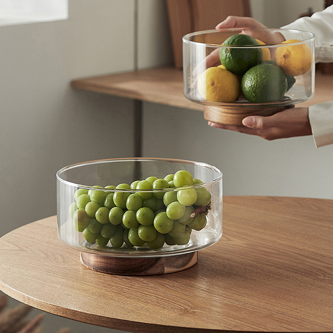 NEW Fruit Bowl Household Drain Modern Footed Fruit Tray Pedestal Decorative Bowl UK