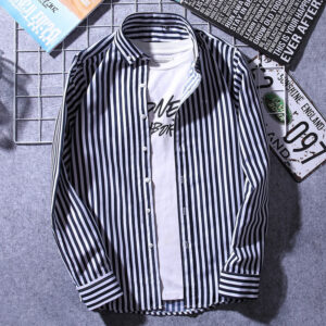 Men's Fashionable Slim-Fit Casual Striped Shirt