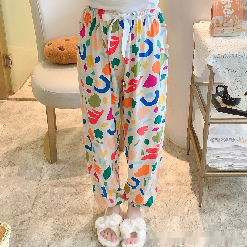 Plus-size Rayon Beach Mosquito-proof Cotton-look Pajama Pants - Image 18