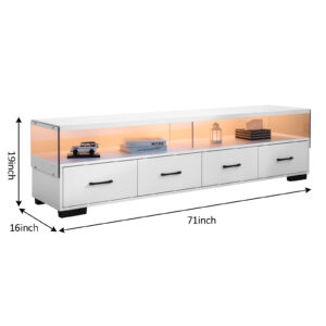 4-Drawer TV Stand For TV's Up To 80 Flat Screen Cabinet Door Living Room Storage Entertainment Center, White