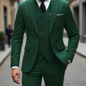Double-breasted Suit Set Mens Three-piece Business Suit