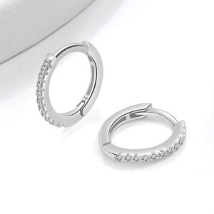 Zircon-inlaid Circular Statement Fashion S925 Silver Stud Earrings