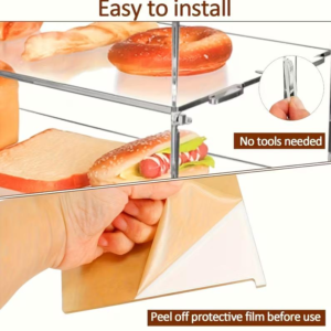 Two-layer Acrylic Baking Display Case, Square Shape, Suitable For Commercial And Residential Kitchens, Dustproof, Scratch-resistant, Easy To Clean, And Perfect For Dessert Display.