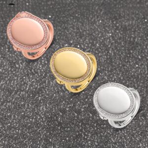 Creative Fashion Geometric Oval Flip-Open Photo Box Ring