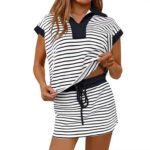 V-neck Loose Short-sleeve Women's Set