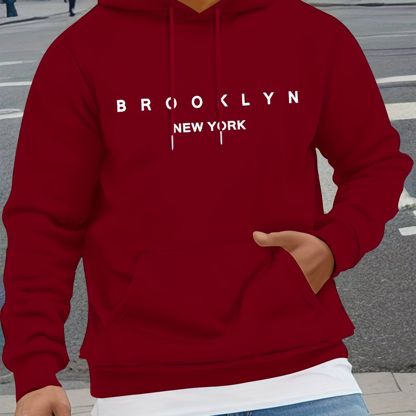 Letter-print Casual Hooded Sweatshirt - Image 4