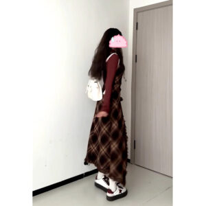 AutumnWinter New Style French-style Sophisticated Red Plaid Dress For Women