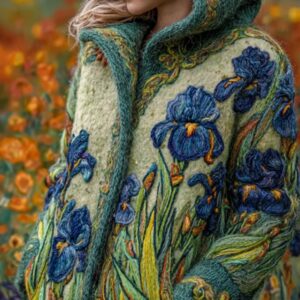 3D Digital Printing Women's Hooded Long Sleeve Coat