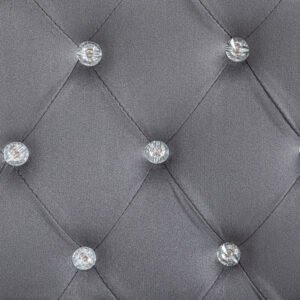 Button Tufted Desk Chair, Home Office Chair with Padded Armrests, Adjustable Height and Swivel Wheels, Dark Gray