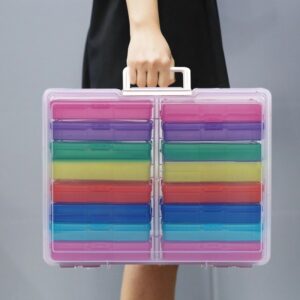 Multicoloured Photo Storage Box 4.7x6.6 Picture Album Organizer Container Craft Case
