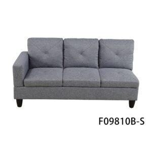 Pickup Only--66.5 Grey Linen 3-Piece Living Room Sofa Set