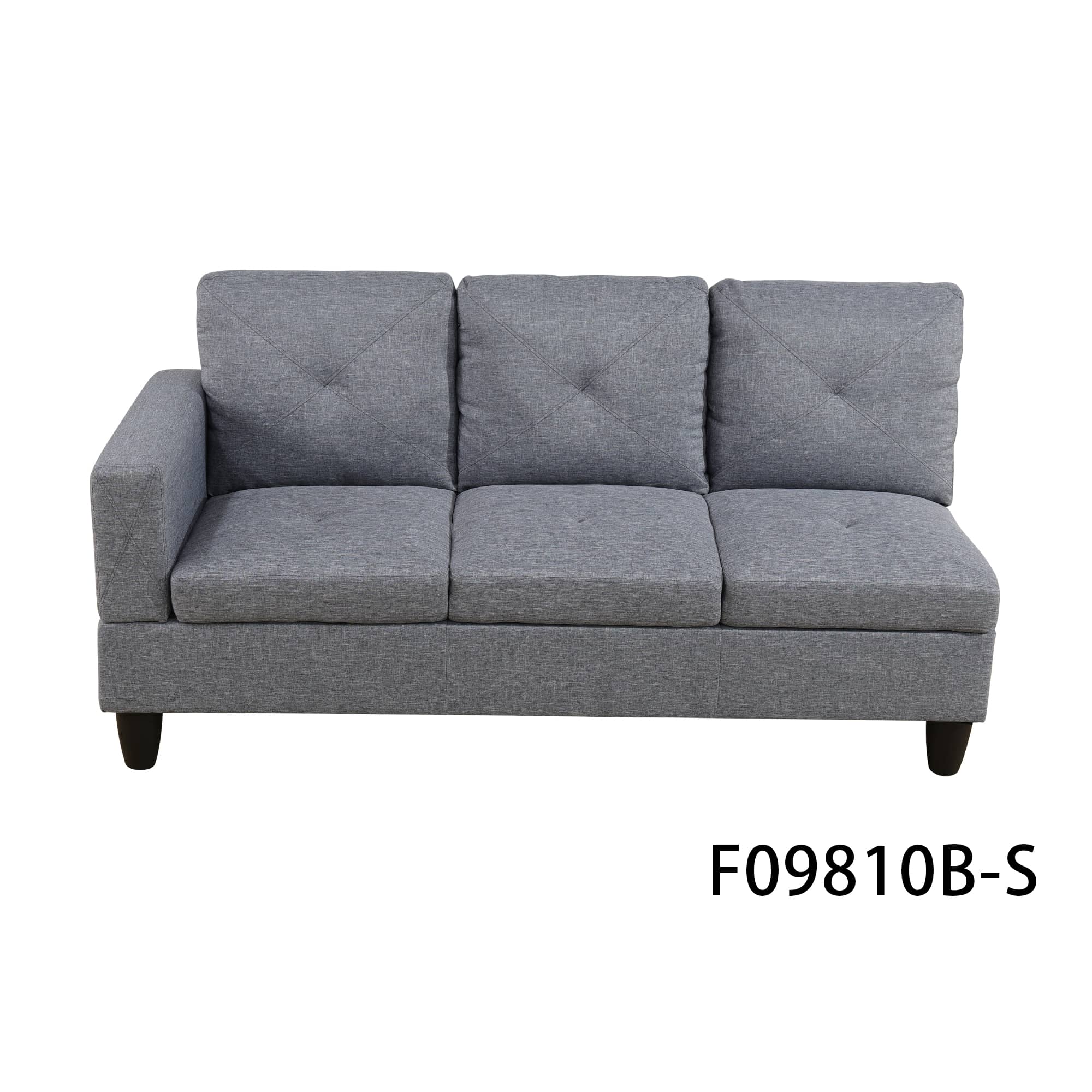 Pickup Only–66.5 Grey Linen 3-Piece Living Room Sofa Set