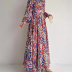Women's Ethnic Style High-Neck Long Fashionable And Elegant Robe Dress
