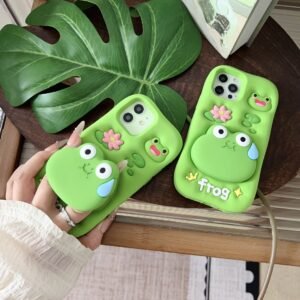Cute Cartoon Sweaty Frog Silicone Phone Case