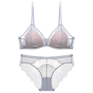 French-style Thin Cotton Lace Triangle Cup Wireless Bra