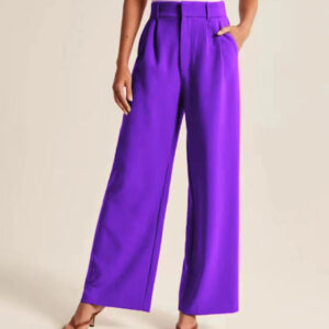 High Waist Wide Leg Pants With Belt Casual Suit