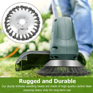 6 8 Grass Strimmer Head Trimmer Brush STEEL Wire Wheel Garden Weed Trimmer