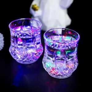 2 Packs Light Up Cups Liquid Activated Multicolor LED Glasses Light Up Drinking Shot Glasses,Glowing Wine Glasses Led Flashing Cups,Favors Adults Shot Cups For Party,Bar,Disco