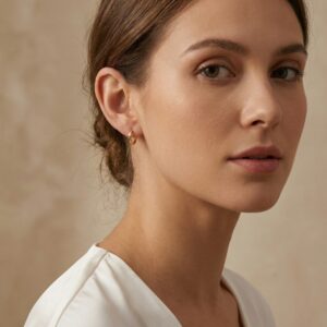 925 Sterling Silver Elegant Polished Cross Huggie Hoop Earrings for Daily Wear