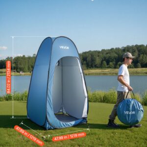 Pop Up Shower Tent, Instant Portable Privacy Tent Changing Room With Hanging Bag, Ground Stakes, Ropes, Carry Bag, 190T Polyester With Silver Coating, Quick Setup, For Camping, Beach, Fishing