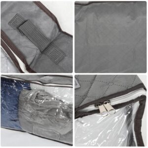 4PCS 90L Large Underbed Storage Bag Clothes Zipped Organizer Fabric Storage Bag